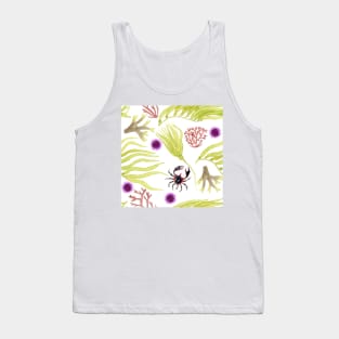 Watercolor Seaweed and Kelp Pattern Tank Top